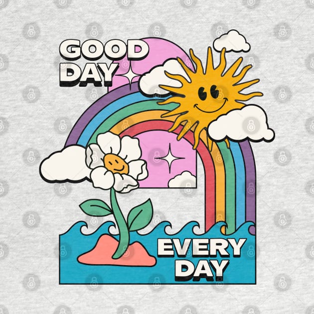 Everyday Good Day Retro Illustration by Ravensdesign